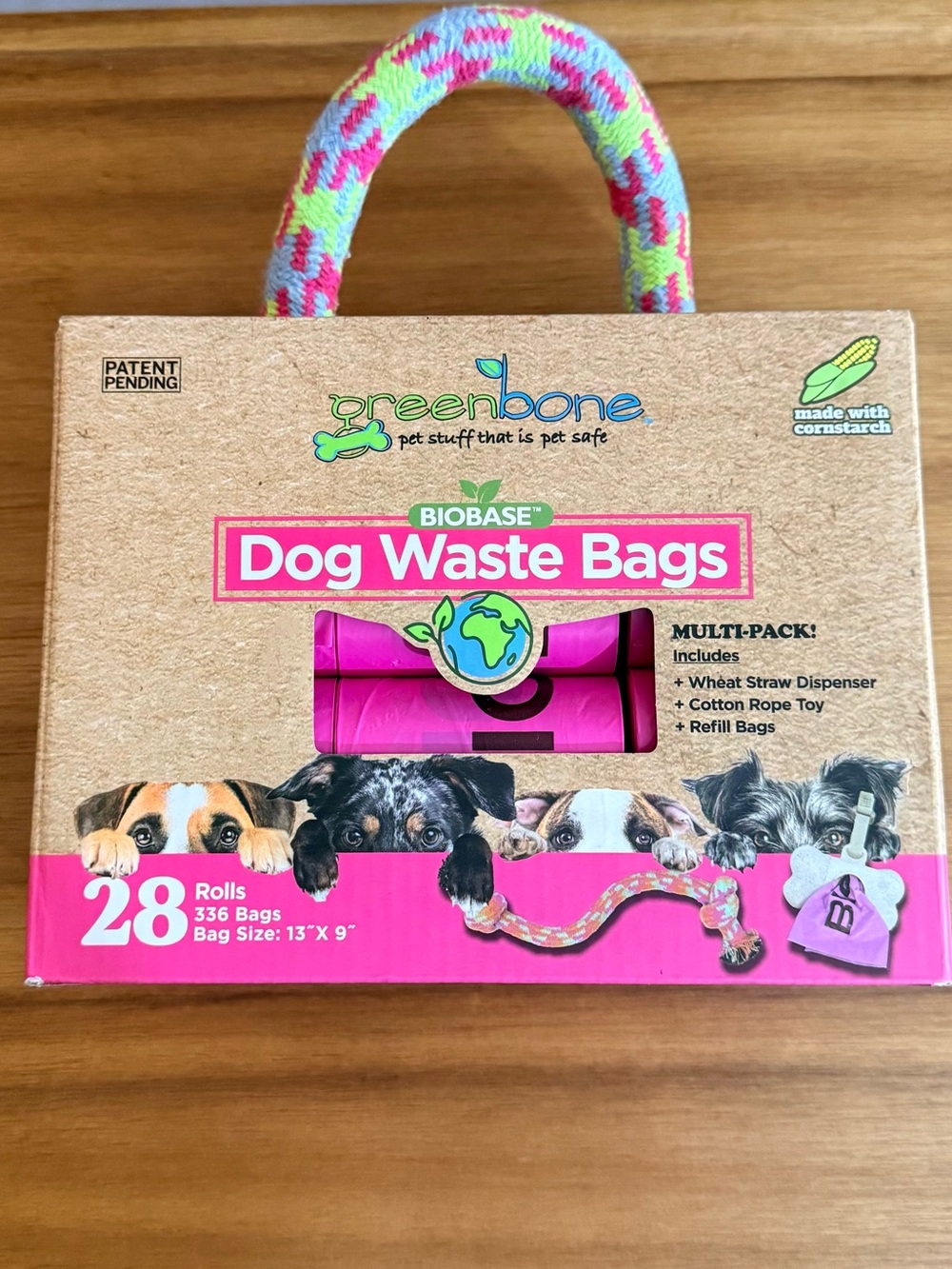 Greenbone Dog Waste Refills w/ Dispenser and Toy | Pink |‎ 28 Rolls/336 Ct | NWT
